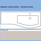 Mobile Agape 120 sospeso rovere grigio - vasca destra